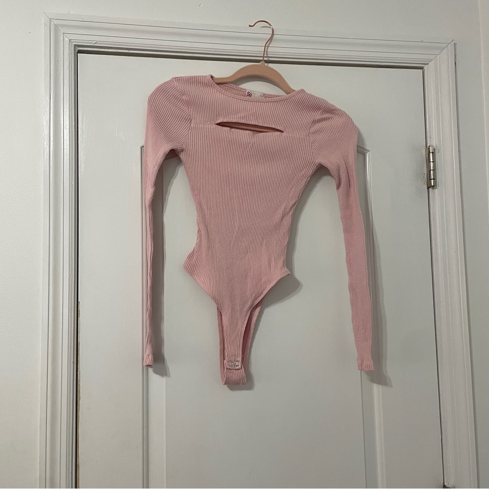 SO - pink long sleeve body suit